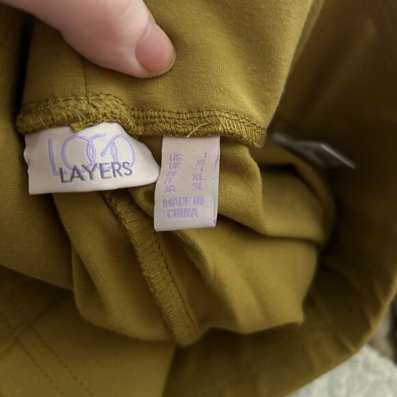 LOGO by Lori Goldstein Logo Layers By Lori Goldstein Leggings w/ Lace Panel L - Picture 13 of 13